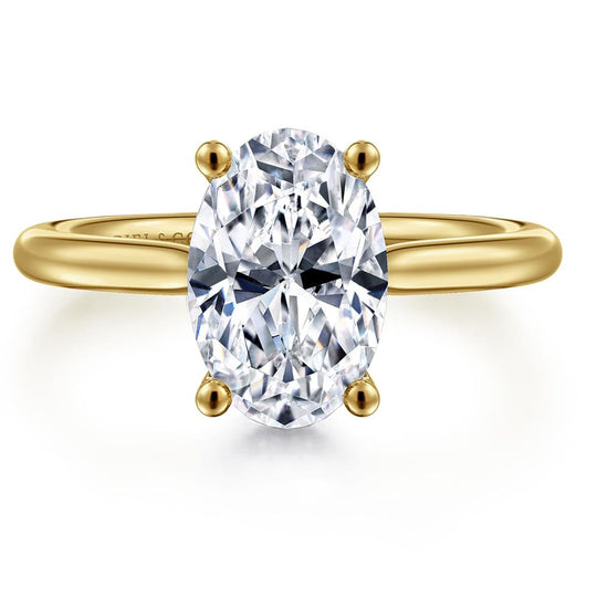 Gabriel & Co 14K Yellow Gold Hidden Halo Engagement Ring ER16512O8Y44JJ