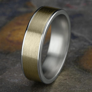 Benchmark 14K Yellow & White Gold Satin Center Band CFT206501014KWY09
