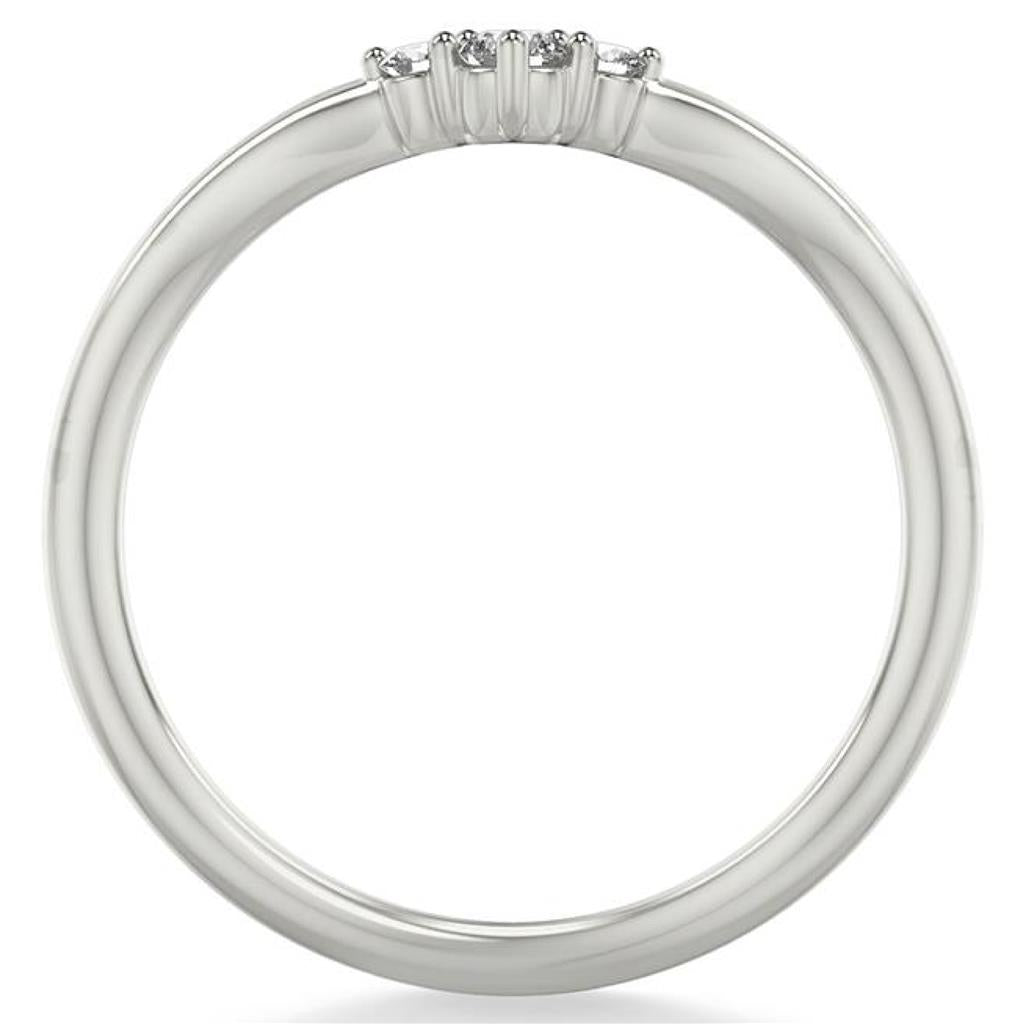 Goldman 14K White Curved 3 Stone Diamond Band 33-9462W-L.00