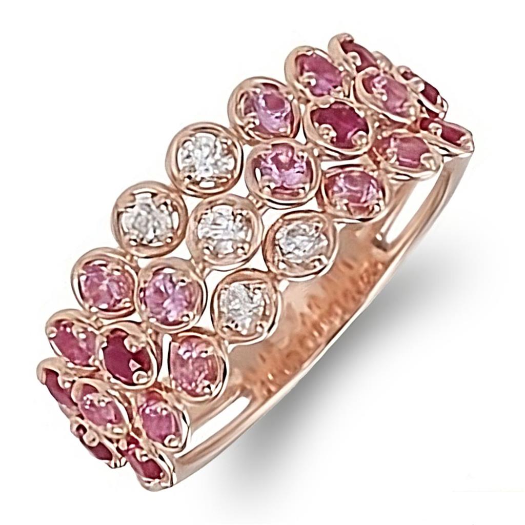 14K Rose Gold Pink Sapphire and Diamond Ring R24480PSAB