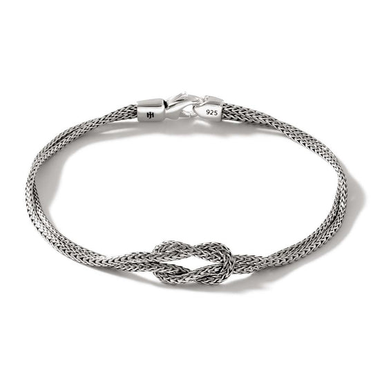 John Hardy Sterling Silver Manah Double Row Love Knot Bracelet BU900776XUM