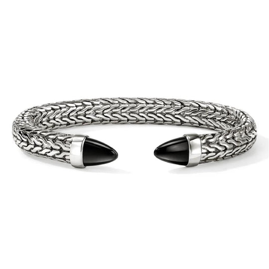 John Hardy Sterling Silver and Black Onyx Spear 50 Flex Cuff Bracelet CBS987961BONXM