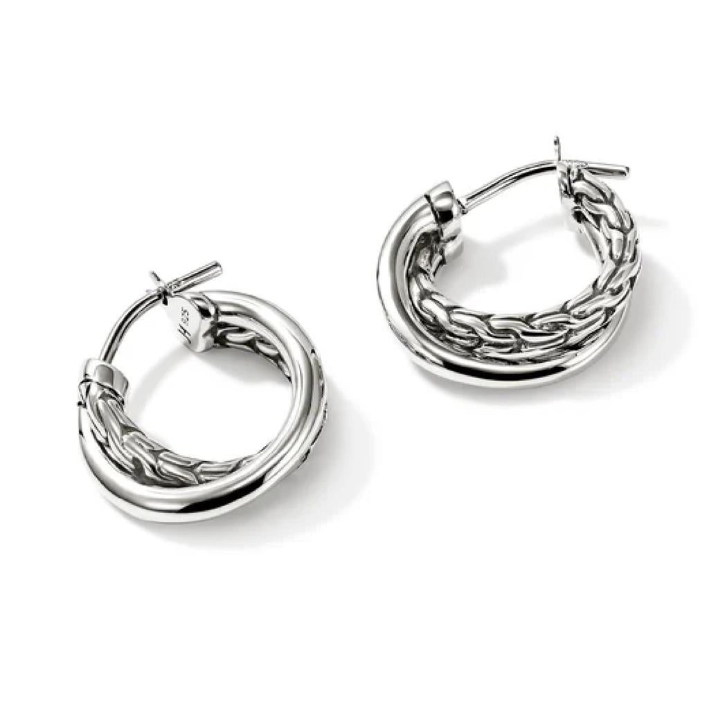 John Hardy SS Crossover Hoop Earrings EB98713