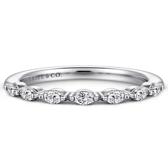 Gabriel & Co 14K White Gold Marquise Diamond Anniversary Band AN16535W43JJ