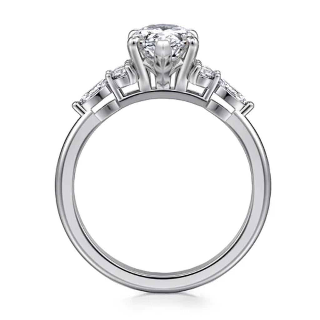 Gabriel & Co 14K White Gold Marquise Diamond Cluster Engagement Ring ER16125M6W44JJ