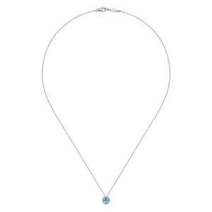 Gabriel & Co 14K White Gold Gaby Topaz Diamond Necklace NK2824W45BT