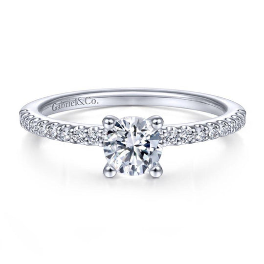 Gabriel & Co 14K White Gold Classic Diamond Ring ER14918R2W44JJ50C
