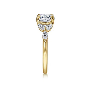 Gabriel & Co 14K Yellow Gold Floral Nouveau Diamond Engagement Ring ER16495R6Y43JJ