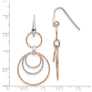 Sterling Silver Two-Tone Circle Dangle Earrings QLE1239