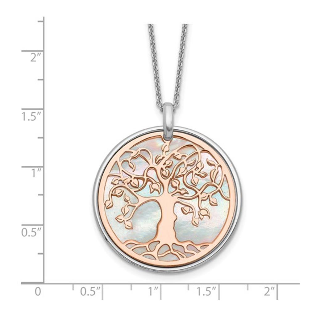 Sterling Silver Tree of Life Pendant Necklace QLF998-17.5