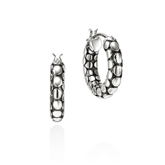 John Hardy Sterling Silver Dot Hoop Earrings EB30176
