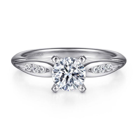 Gabriel & Co 14K White Gold Contemporary Solitaire Engagement Ring ER11749R3W44JJ