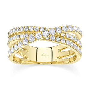 Shy Creation 14K Yellow Gold Diamond Bridge Ring SC55024862