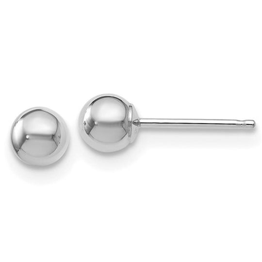 14K White Gold 4mm Ball Stud Earrings 21Z