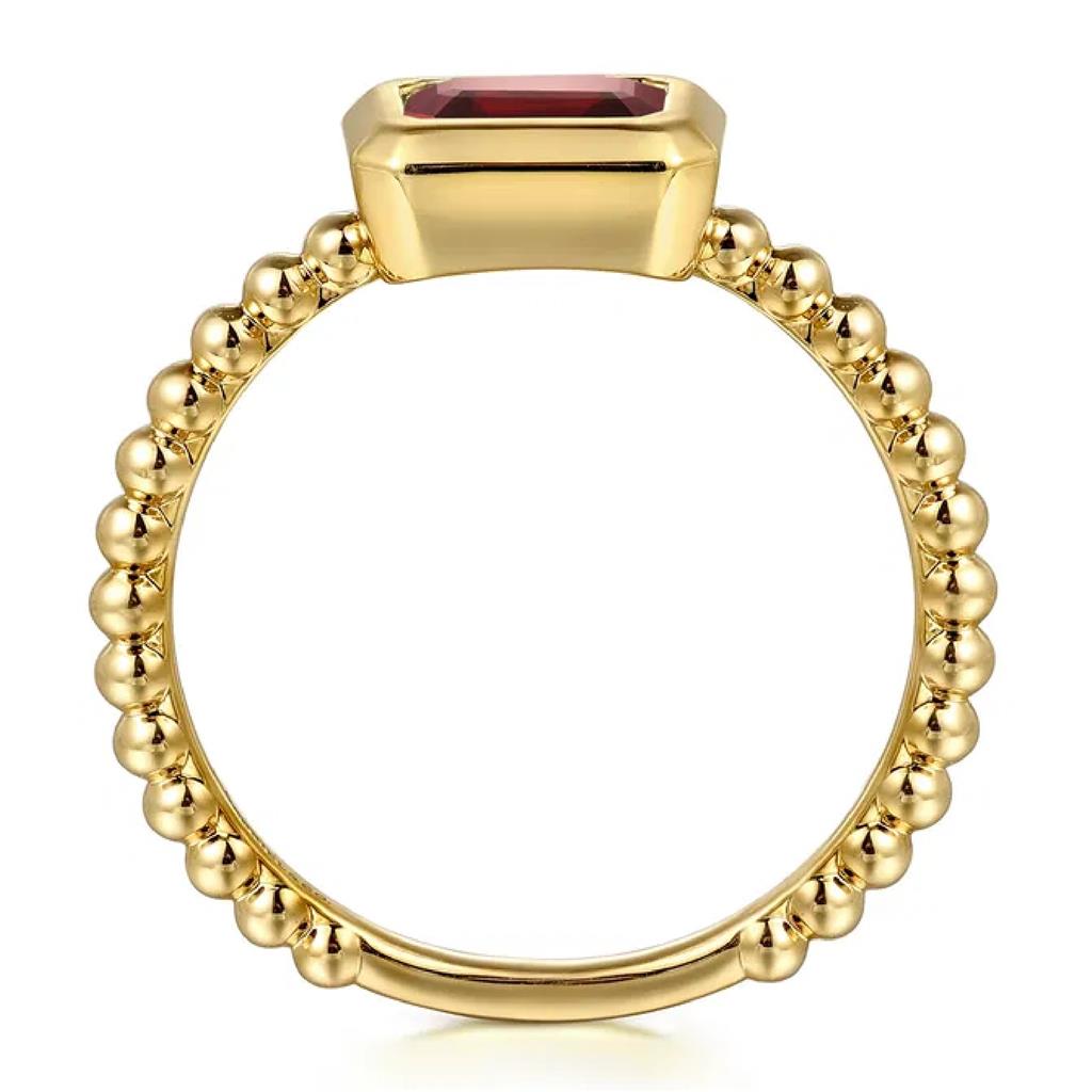Gabriel & Co 14K Yellow Gold Bujukan Garnet Fashion Ring LR52684Y4JGN