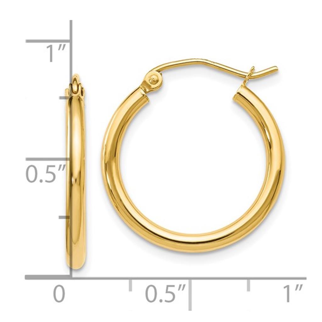 14K Yellow Gold Polished Hoop Earrings 43W