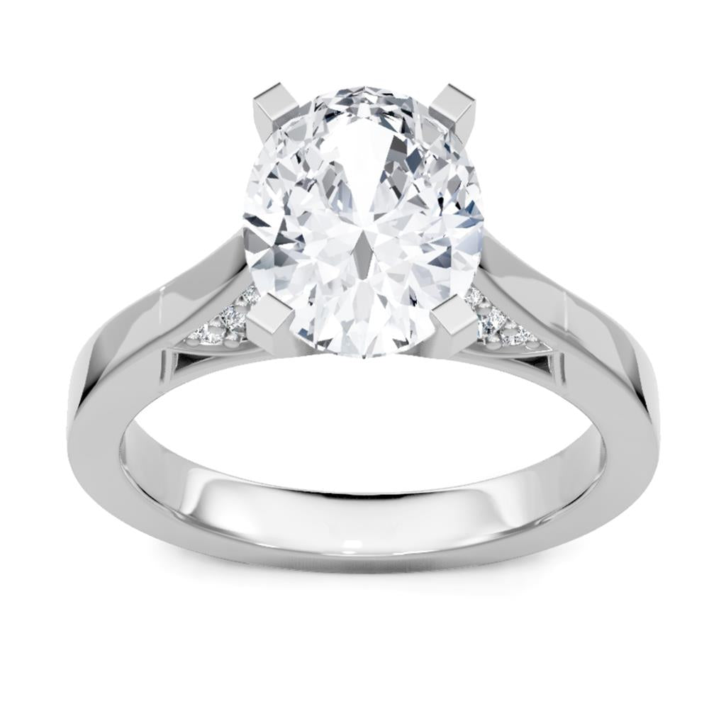 14K White Gold Milgrain Diamond Engagement Ring 64224D-4W-1/10