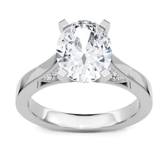 14K White Gold Milgrain Diamond Engagement Ring 64224D-4W-1/10