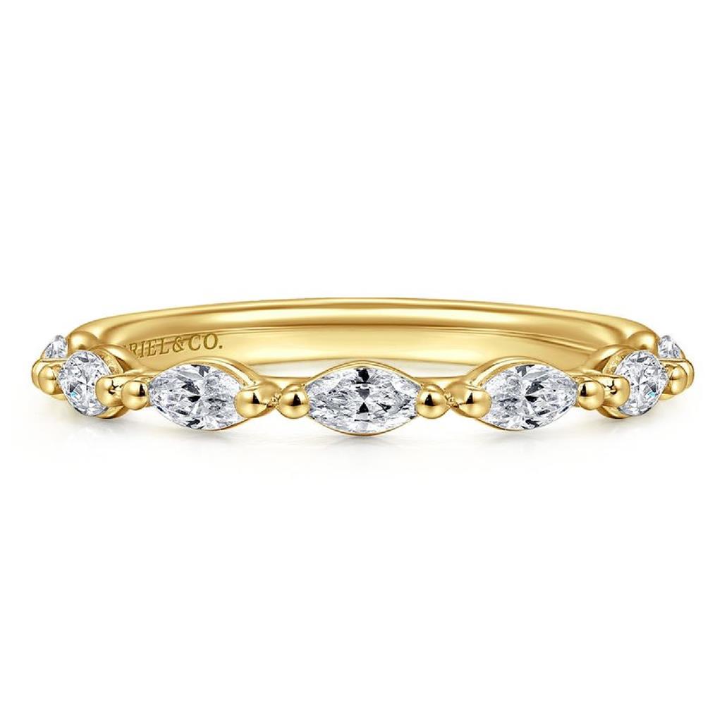 Gabriel & Co 14K Yellow Gold Marquise Diamond Anniversary Band AN16425Y43JJ