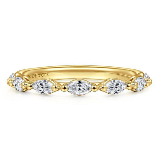 Gabriel & Co 14K Yellow Gold Marquise Diamond Anniversary Band AN16425Y43JJ