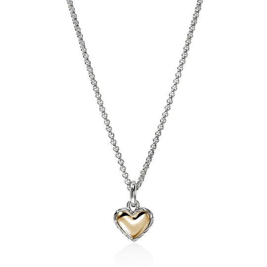 John Hardy 14K Yellow Gold/Sterling Silver Heart Pendant Necklace NZZ98974X16-18
