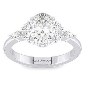 14K White Fancy Diamond Engagement Ring R15205WOV100