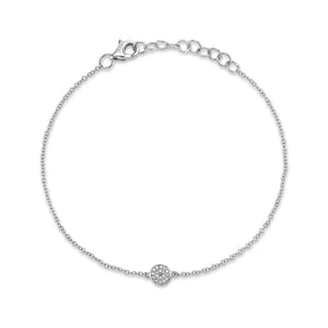 Shy 14K White Pave Diamond Circle Bracelet SC55002641