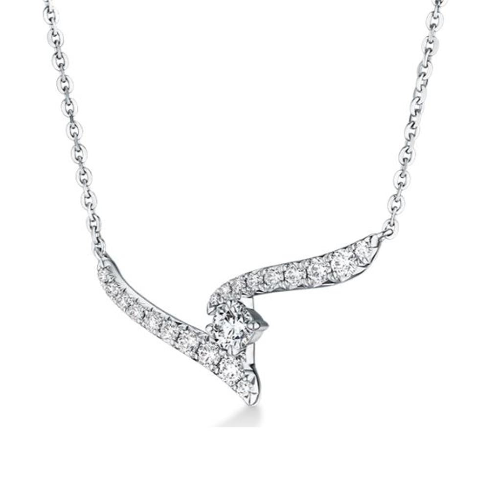 Hearts On Fire 18KW Vela Crossover Diamond Pendant UU26468W30