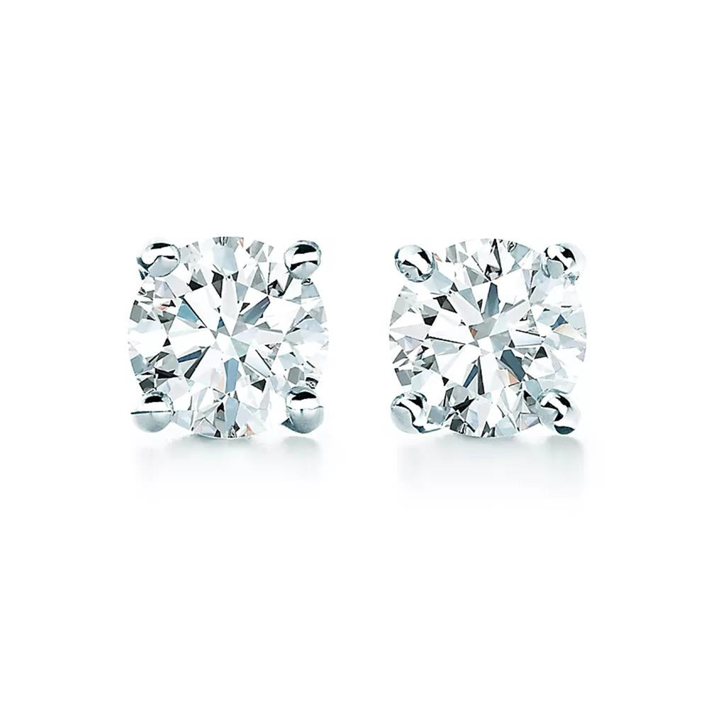 14K White Gold 4 Prong 2 3/8 Diamond Studs 2 3/8 STUD4