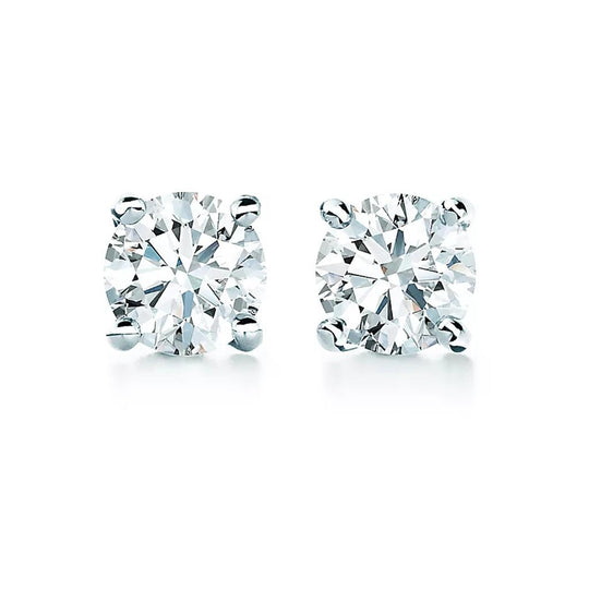 14K White Gold 4 Prong 2 3/8 Diamond Studs 2 3/8 STUD4
