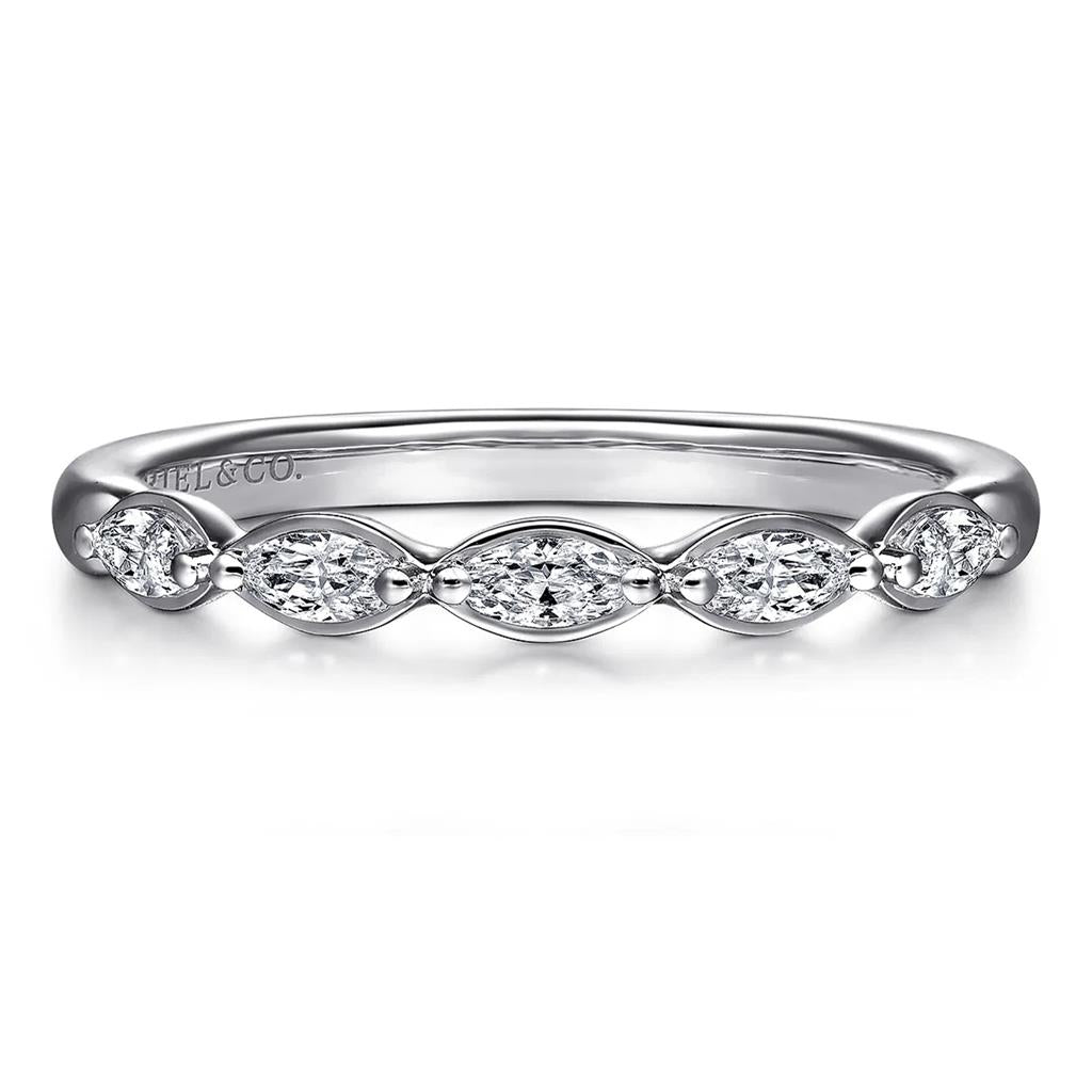Gabriel & Co 14K White Gold Marquise Diamond Anniversary Band AN16461W43JJ