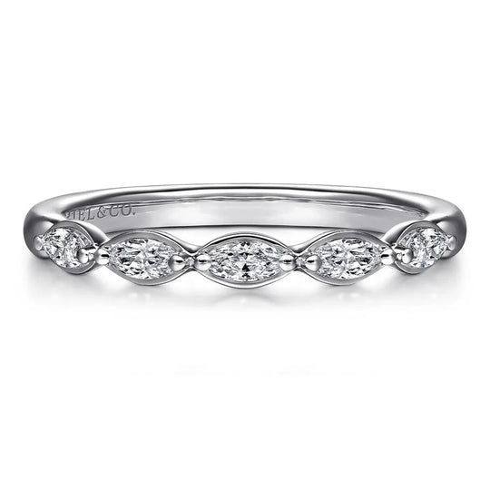 Gabriel & Co 14K White Gold Marquise Diamond Anniversary Band AN16461W43JJ