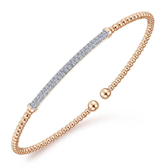 Gabriel & Co 14K Rose Gold Diamond Beaded Bujukan Bangle BG4262-65K45JJ