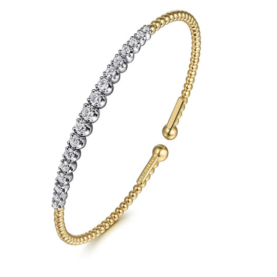 Gabriel & Co 14K Two Tone Graduated Diamond Bujukan Bangle BG4896-62M45JJ