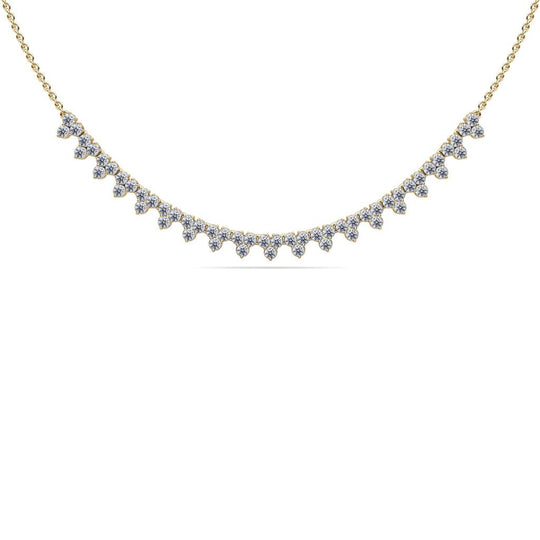 14K Yellow Gold Multi 3 Stone Diamond Cluster Necklace SN695C-200-Y