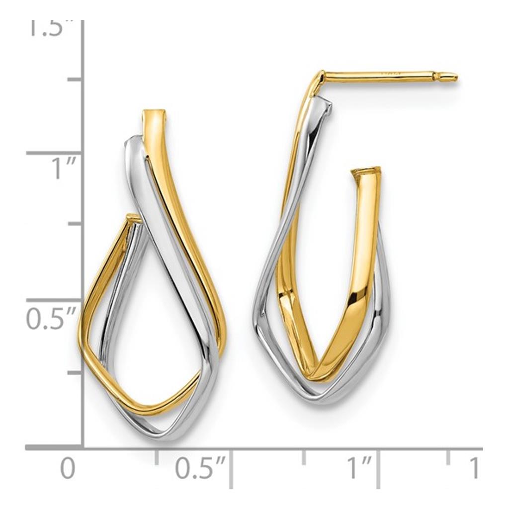14K Two-Tone Angle Earrings LE1794