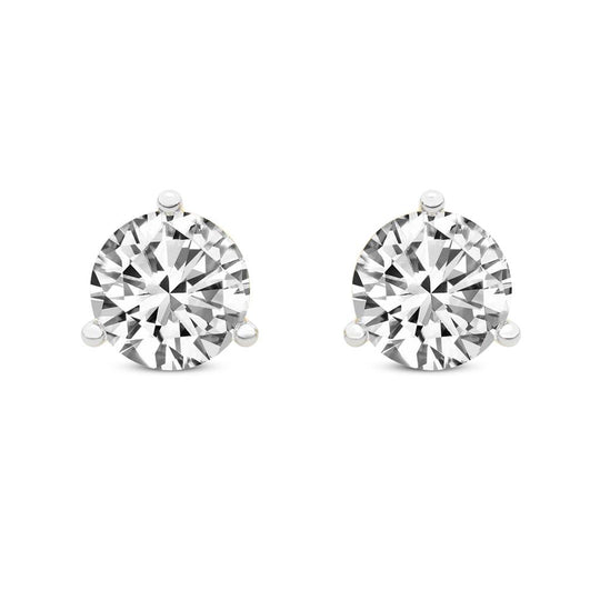 14K White Gold 3 Prong 1ctw Diamond Studs 1 Stud3