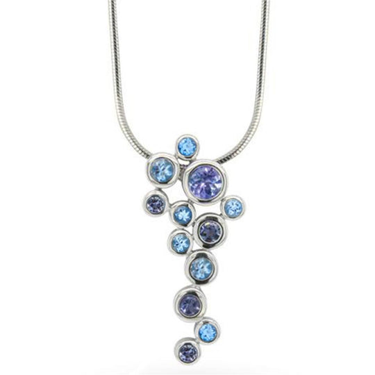 Joryel Vera Sterling Silver Blue Topaz and Tanzanite Pendant P4538TZ/BT