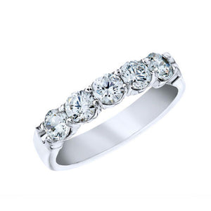 CW Signature 18K White Five Stone Diamond Band R0385