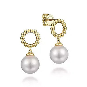 Gabriel & Co 14K Yellow Gold Bujukan Pearl Drop Earrings EG14524Y4JPL