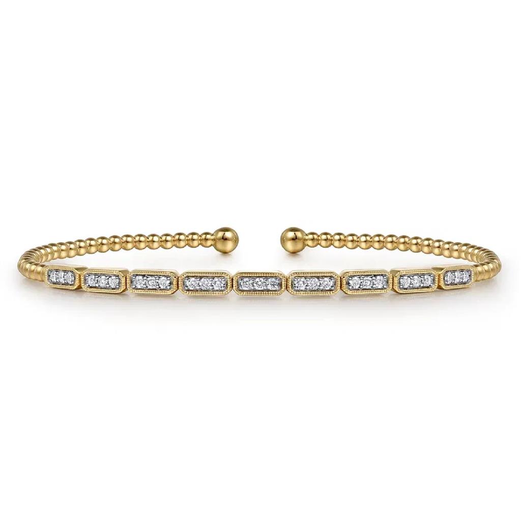 Gabriel & Co 14K Yellow Gold Bujukan Diamond Bangle BG4443-62Y45JJ