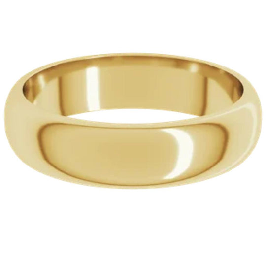 14K Yellow Gold 5mm Plain Wedding Band HR12.5:139153:P