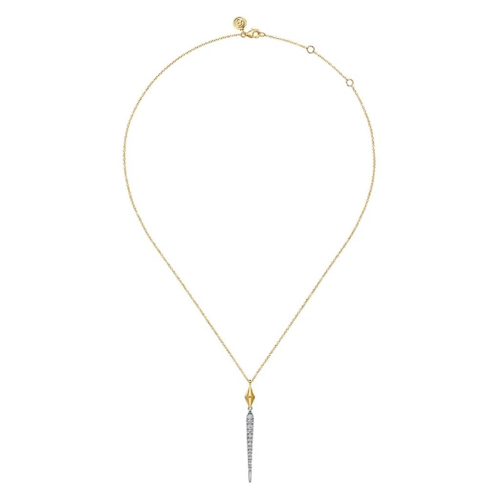 Gabriel & Co 14K Two-Tone Diamond Spear Drop Necklace NK8045M45JJ