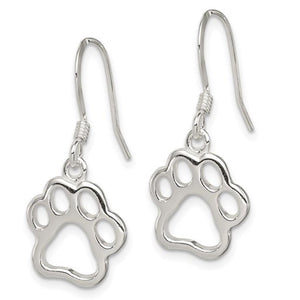 Sterling Silver Paw Print Earrings QE11945