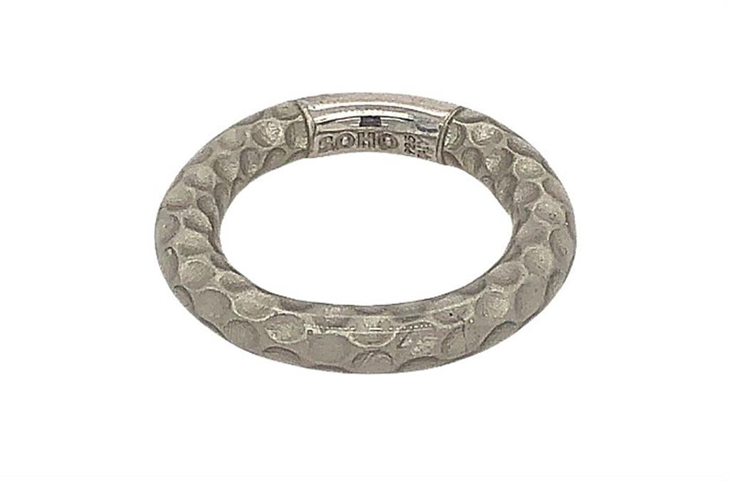 Soho Sterling Silver Gray Enamel Hammered Ring AR11MLIGHT