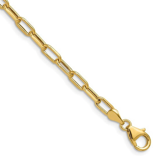 14K Yellow Gold Paperclip Bracelet 7277-7