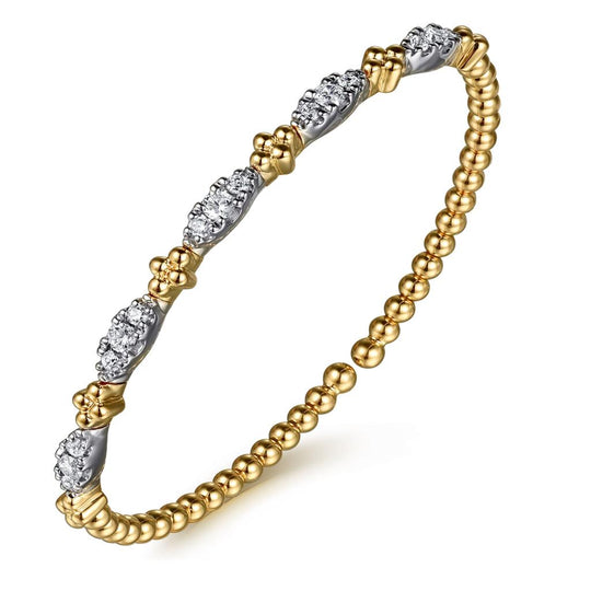 Gabriel & Co 14K Two Tone Bujukan Diamond Station Split Bangle BG5058-6M45JJ