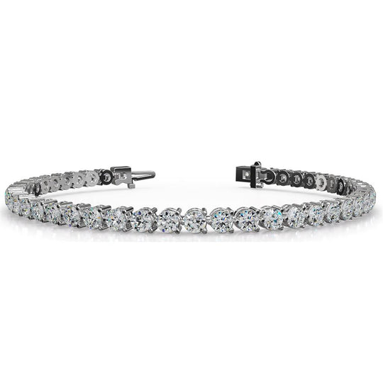 14K White Gold 5ctw Diamond Tennis Bracelet B370-12625