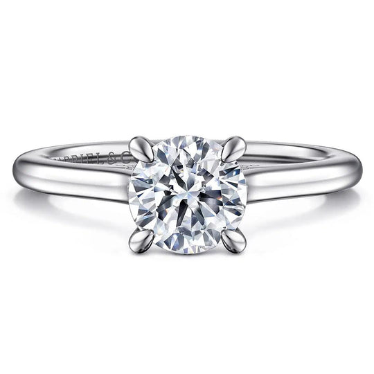 Gabriel & Co 14K White Gold Classic Hidden Halo Diamond Engagement Ring ER16339R4W44JJ
