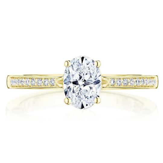 Tacori 14K Yellow Gold Coastal Crescent Engagement Ring P102 OV 7x5 FY